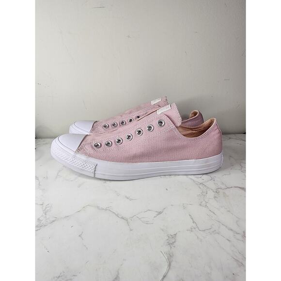 Converse Pink Chuck Taylor All Star Laceless Slip-On Sneaker Men 10 Women 12 - Picture 3 of 6